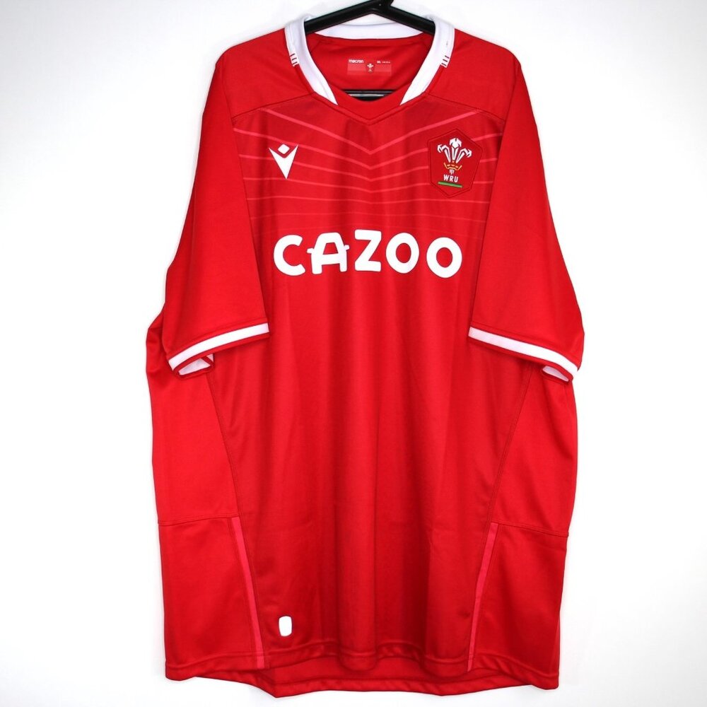 Macron Mens 5XL WRU Cazoo Rugby Jersey Shirt N1389